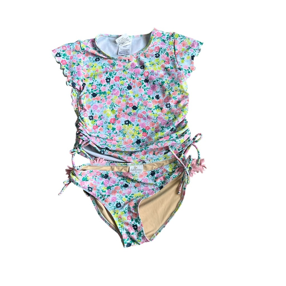 Shade Critters size 8 Floral swim shirt and bottoms